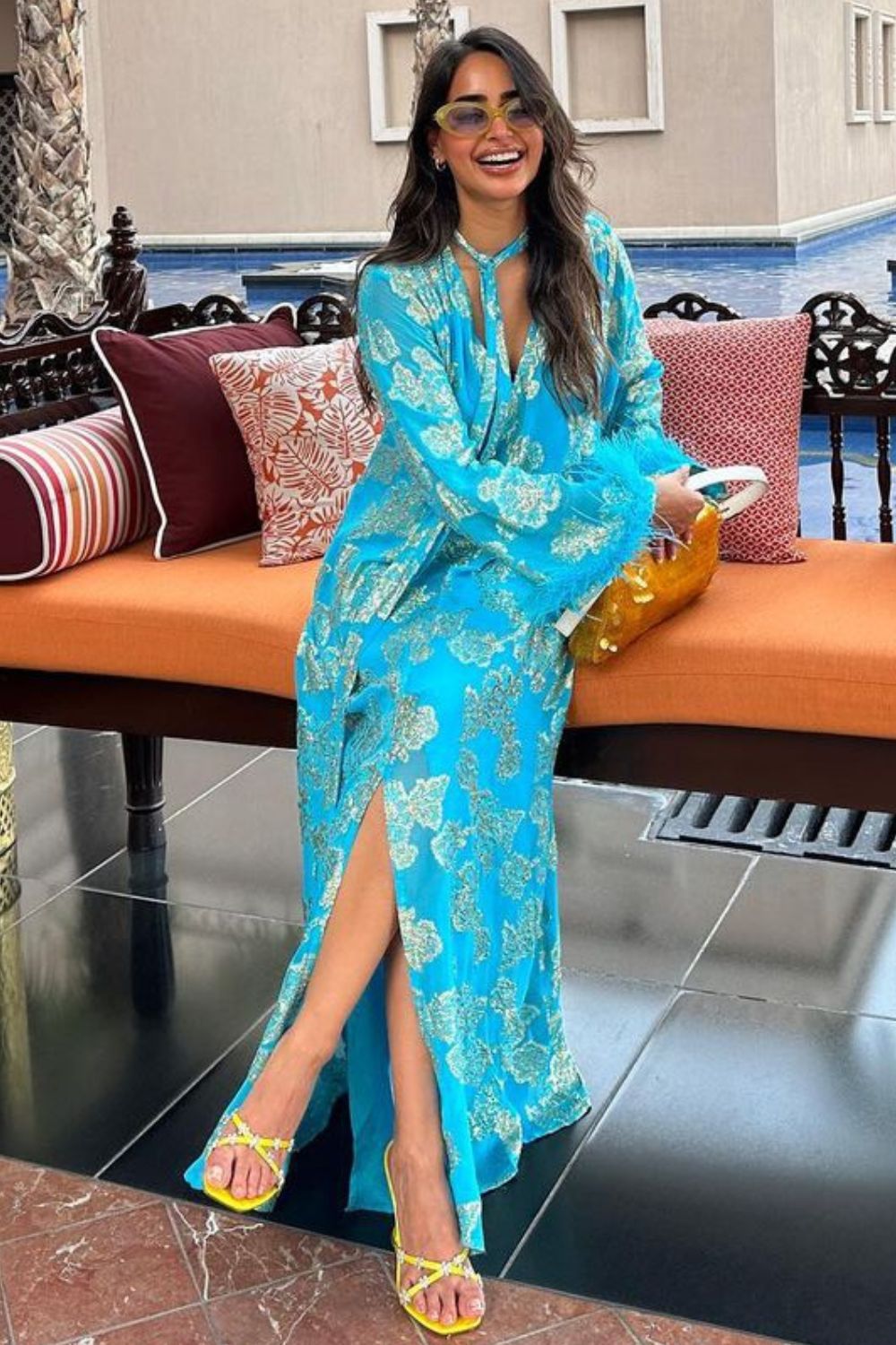 Turquoise hot sale kaftan dress