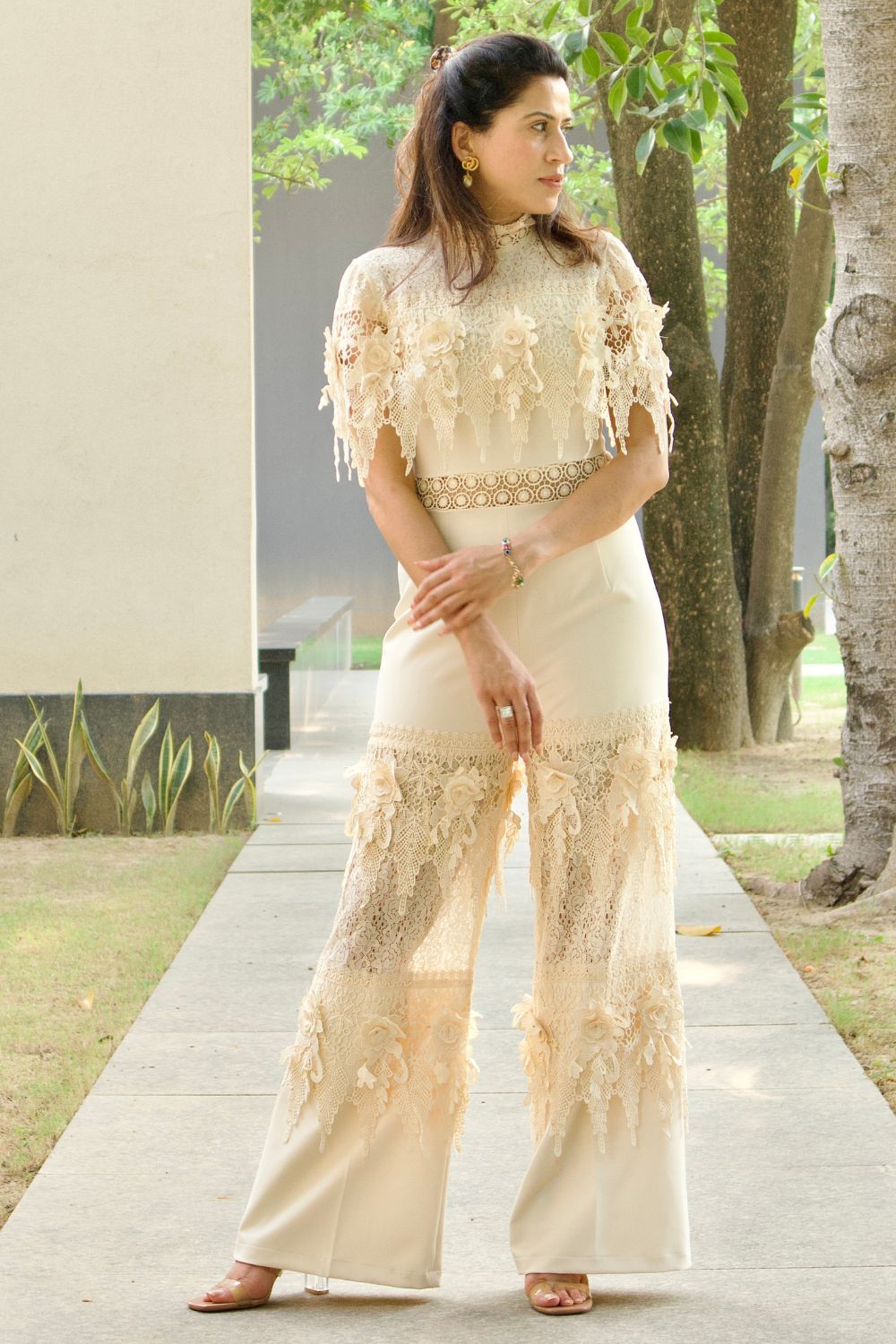 Gold sheer hot sale jumpsuit