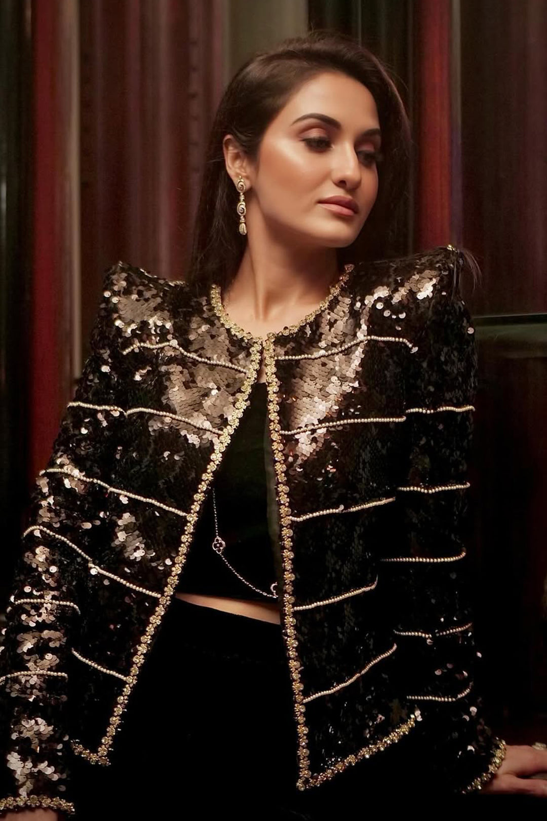 Payal Sen in Shimmer Jacket Set